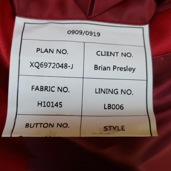 SEBASTIAN CRUZ DINNER JACKET RED PAISLEY - Picture 7 of 8